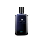 GRAHAM HILL ABBEY Refreshing Hair & Body Wash für Männer in einer dunkelblauen 250-ml-Flasche mit schwarzem Verschluss